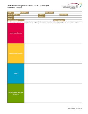 Fillable Online The Duke Of Edinburgh S International Award The Duke