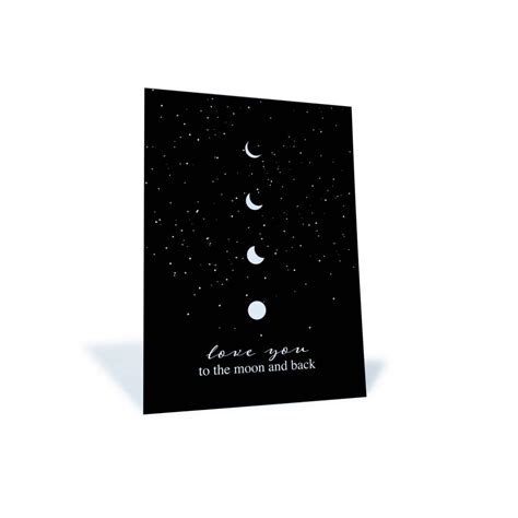 Stilvolle Postkarte Love You To The Moon Stay Inspired