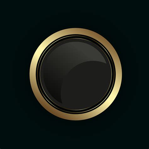 Gold Circle Button Premium Banner On Dark Background Gold Button In