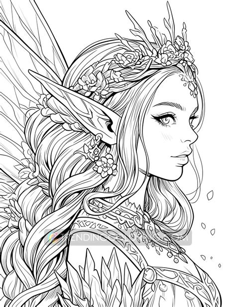 60 Fairy Queen Coloring Pages Instant Download Printable Coloring