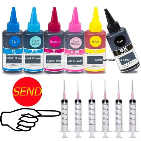 Aliexpress.com : Buy 100ML Universal Ink Dye Ink 6 Color Compatible ...