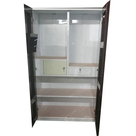 Door With Locker Drak Brown Mild Steel Almirah Shelves Without