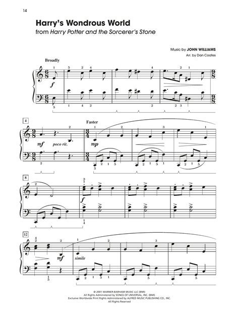 Harry S Wondrous World From Harry Potter Arr Dan Coates By John Williams Sheet Music For