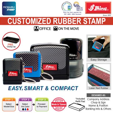 Pos Same Day Shiny Customized Rubber Stamp Printer Self Inking For