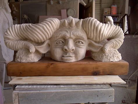 Grotesque with Horns | Stuart Simpson | Austin Stone Carving