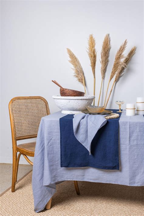 Dark Blue Linen Table Runner - 100% Linen | LinenBarn