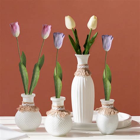 Meijuhuga Decorative Artificial Tulip Realistic Vivid Diy Fresh Keeping