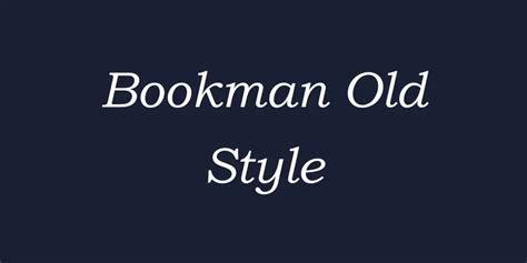 Bookman Old Style Font Free Download