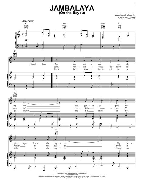 Jambalaya On The Bayou Sheet Music Direct