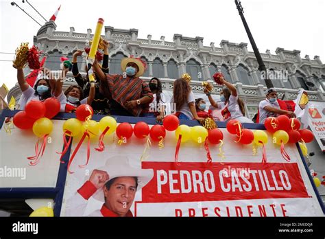 Supporters Of Free Peru Party Presidential Candidate Pedro Castillo