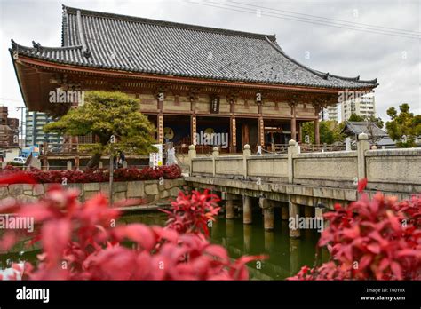 Shitennoji In Osaka Is The First Buddhist Temple In Japan Stock Photo