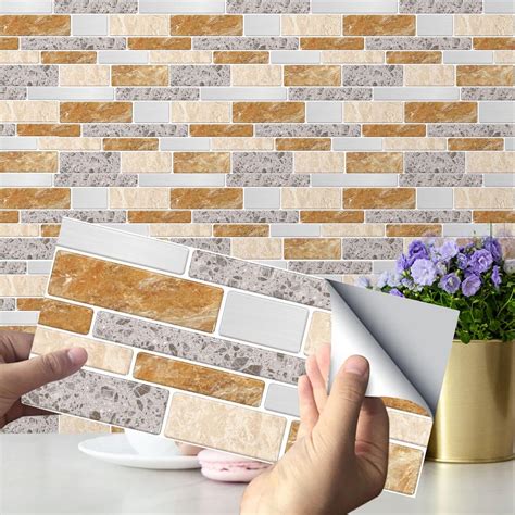 Amazon Alwayspon Peel And Stick Vinyl Backsplash Sticker Wall Tile