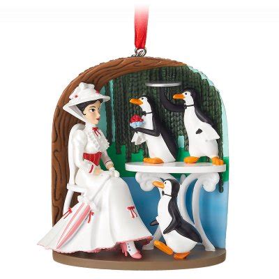 Mary Poppins and penguin waiters Jolly Holiday Disney sketchbook ornament (2018) from our ...