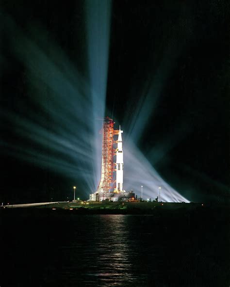 Apollo 17 Saturn V At Launch Pad 39a Under A Full Moon 5x7 55 Off