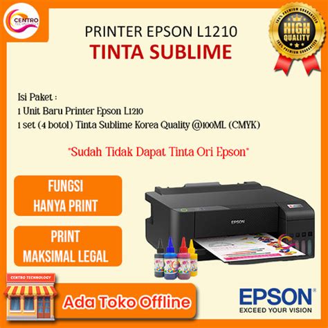 Jual Printer Sablon Epson L1210 Ukuran A4 Upgrade Tinta Sublim Korea