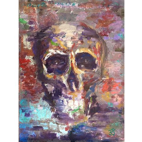 Abstract Painting Original Skull Artwork Skeleton Wall Art - Inspire Uplift