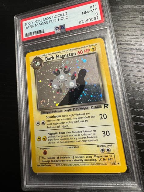 Pokemon Card Dark Magneton 11 82 Team Rocket Holo WOTC Vintage