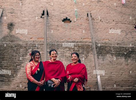 Kathmandu Nepal Th Dec Women From The Newar Community Seen