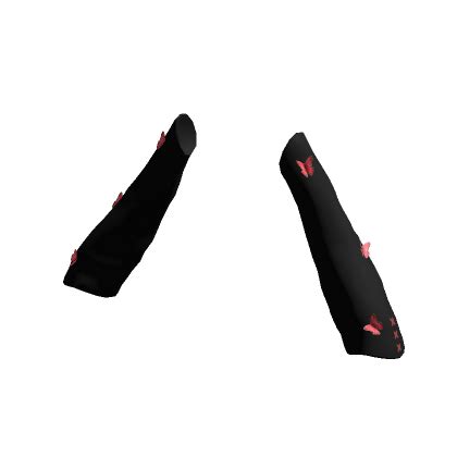 Black Arm Warmers With Red Butterflies Roblox