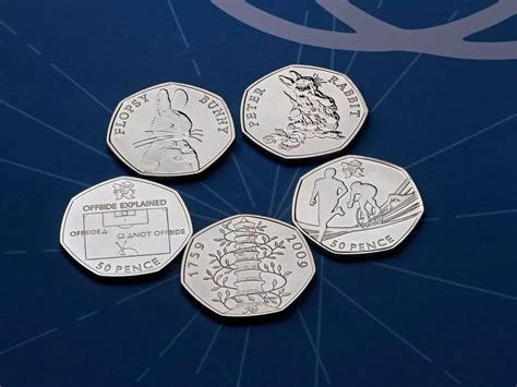 British Rare Fifty Pence 50p Coin-Largest Collection Kew Gardens Judo ...