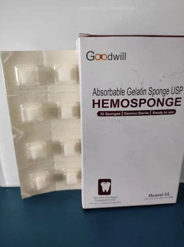 White Absorbable Hemostatic Gelatin Sponge Dental Packaging Size 32