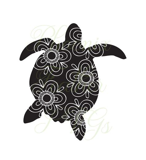 Turtle Svg Sea Turtle Svg Turtle Mandala Svg Turtle Clipart Etsy