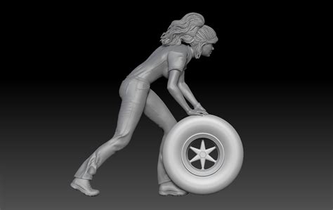 STL Datei BOXENSTOPP SEXY PINUP MÄDCHEN HOT ROD AUTO GARAGE 5 Design zum Herunterladen und 3D