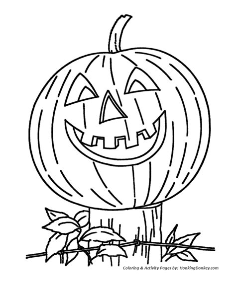 Halloween Pumpkin Coloring Pages - Scary Halloween Pumpkin | HonkingDonkey