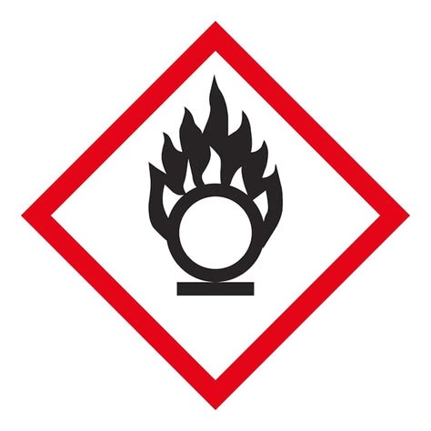 Símbolo de advertencia de oxidación etiqueta del sgae Vector Premium