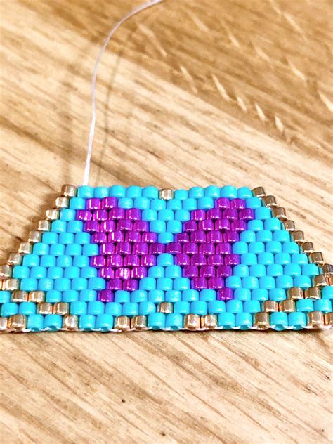 Brick Stitch Pattern Miyuki Delica Earrings Bead Weaving Pattern