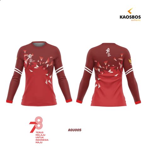 Jersey Olahraga Wanita Merah Putih Hut Ri Agustusan O Neck