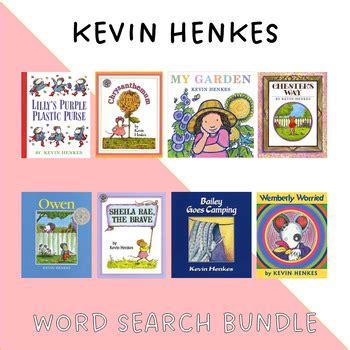 Kevin Henkes Read Alouds Word Search Activity BUNDLE 8 Books By