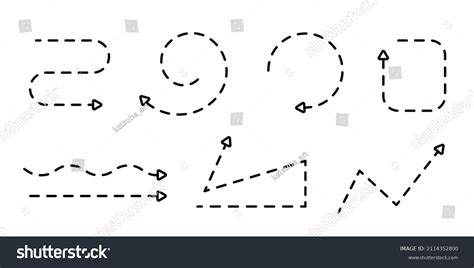 Set Arrows Dotted Line Dotted Arrows Stock Vector (Royalty Free ...