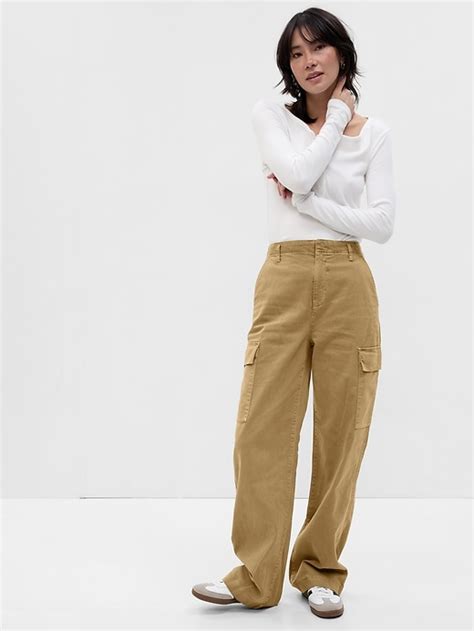 Loose Khaki Cargo Pants Gap