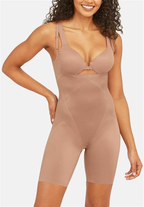 Spanx Thinstincts® 2 0 Open Bust Mid Thigh Bodysuit Body Café Au