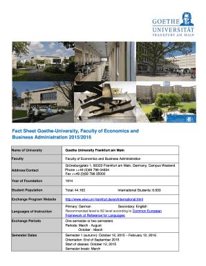 Fillable Online Iro Sabanciuniv Fact Sheet Goetheuniversity Faculty Of