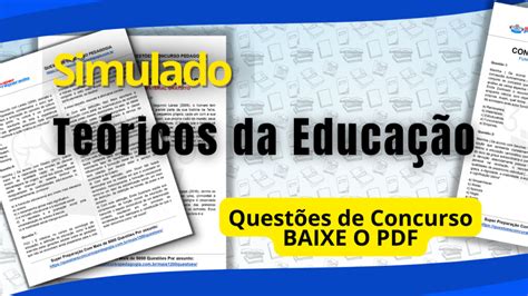 Simulado Te Ricos Da Educa O Responda Quest Es E Prepare Se Para