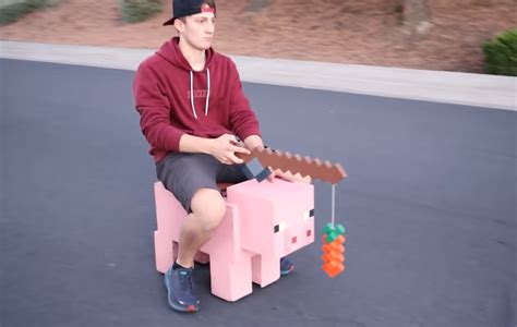 Youtuber Creates First Real Life Rideable ‘minecraft Pig