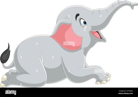 Cute Elephant Cartoon Lying Down Stock Vector Image Art Alamy