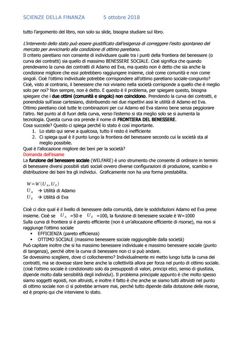 Lezione 3 Funzione Di Benessere Sociale Scienze Della Finanza 5