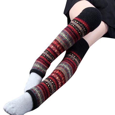 Buy Fashion Women Winter Warm Long Leg Warmers Boot Knee High Knit