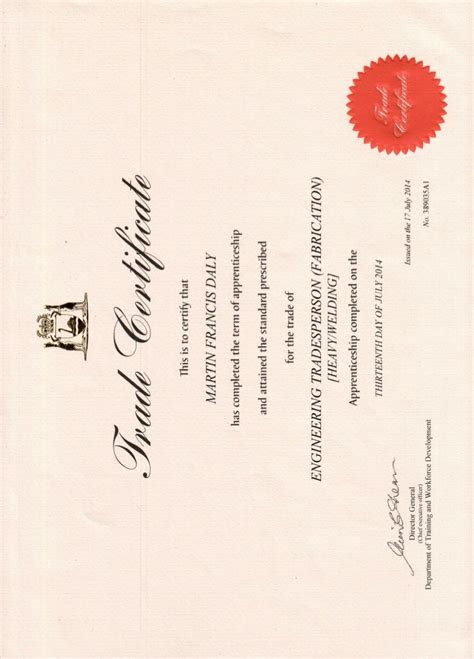 Australian Trade Certificate