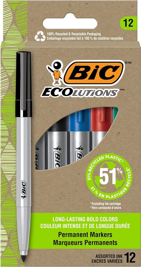 Amazon Bic Ecolutions Fine Permanent Markers Fine Bullet Tip