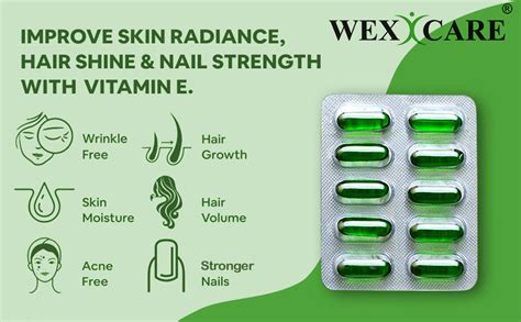 Wexcare Vitamin E Capsule Capsules For Glowing Face Skin And