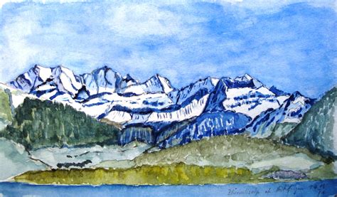 Aquarelle Berge Aquarelle Berge Und Landschaften Hans Tribolet Visp