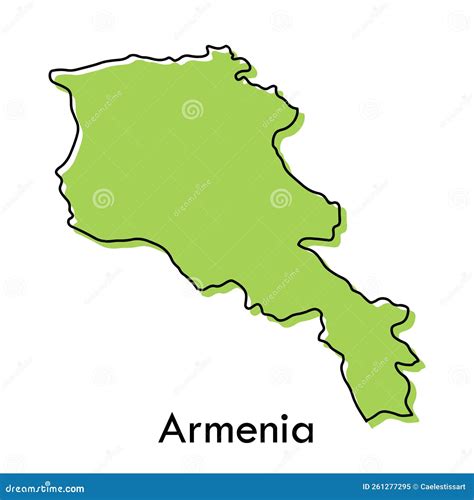 Armenia Map Simple Hand Drawn Stylized Concept With Sketch Black Line