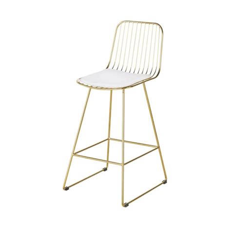 Chaise pour îlot central en métal doré et blanche H65 Huppy Maisons