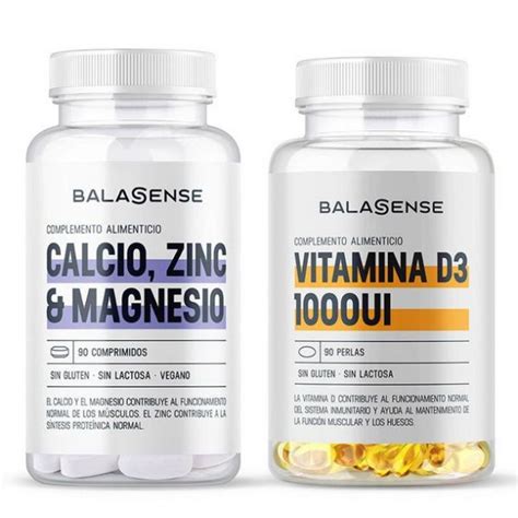 Balasense Cálcio Magnésio e Zinco 90 Comprimidos Vitamina D3 Vegan