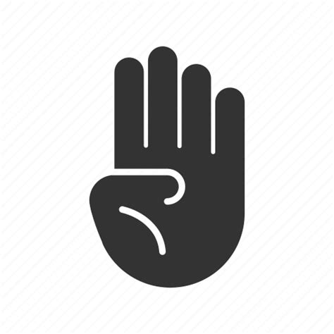 Fingers Four Gesture Hand Salute Up Icon