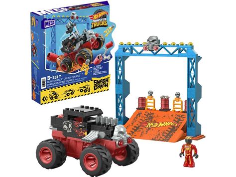 Mega Hot Wheels Monster Trucks Bone Shaker Crash Track Mattel HKF87 Juguetilandia